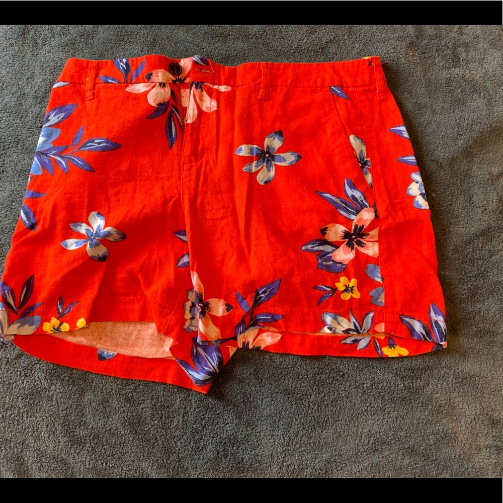Red Floral Shorts
